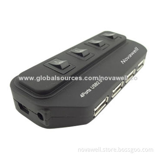 High-quality USB2.0 Hub with 4 Ports, Supports 500GB Hard Disk Without Extra Power, Plug-and-play